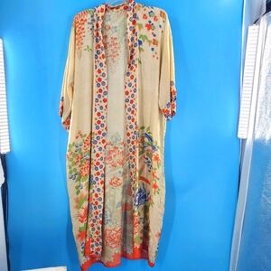 Antique 1920s raw silk kimono robe